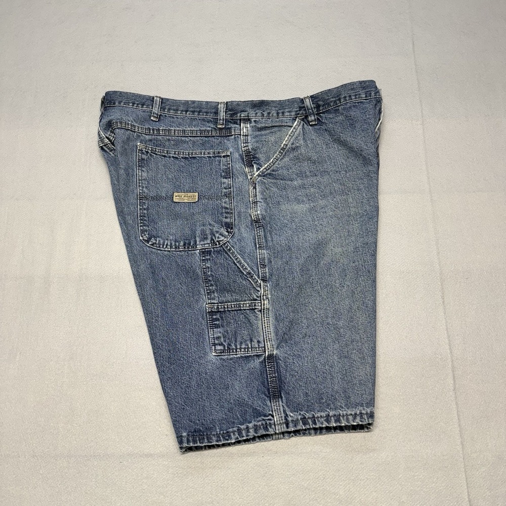 VTG Y2K Wrangler Jorts Rugged Wear Mens 40 Blue Denim Carpenter Shorts Relaxed - Picture 14 of 16